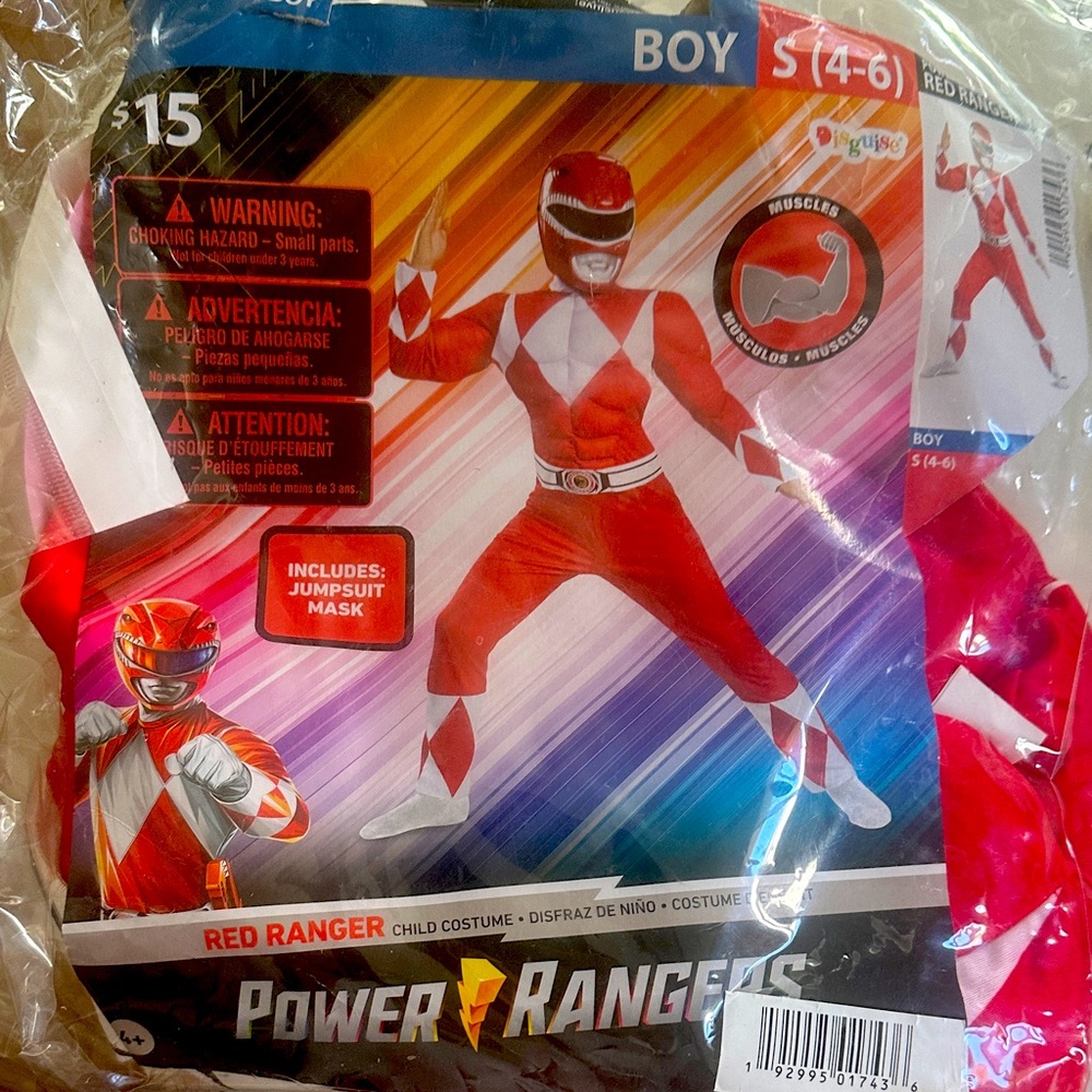 Power Ranger Red and White Kids Costume
